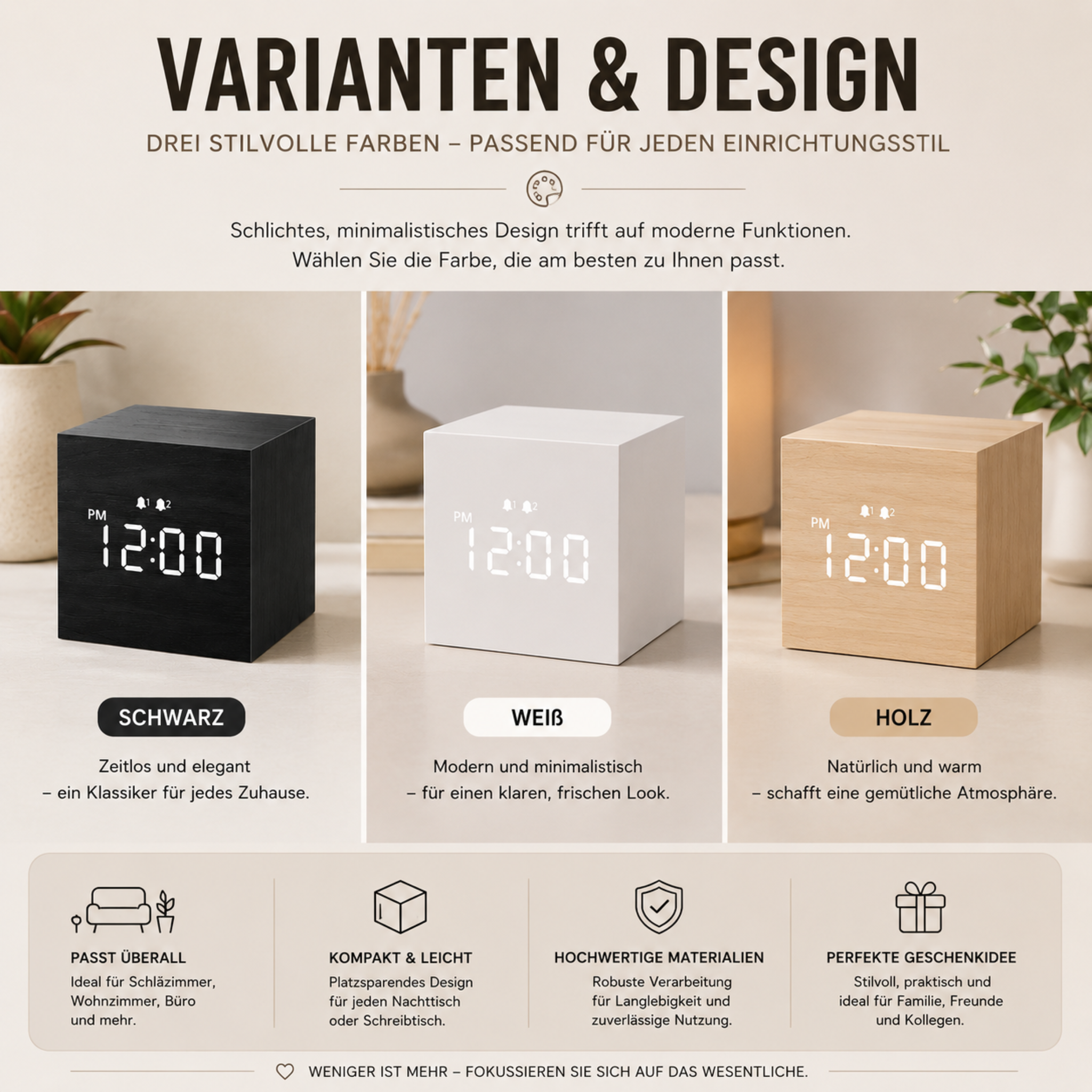 Digitaler Wecker mit LED-Anzeige & Sprachsteuerung – CubeGlow Clock