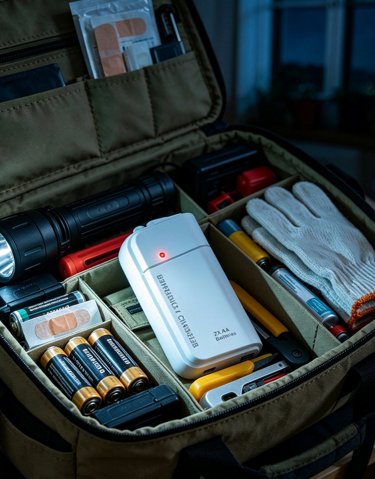 Tragbares Notladegerät mit AA-Batterien – USB-Aufladung, kompakt und mit LED-Taschenlampe – perfekt für Reisen, Pendelverkehr und Stromausfall