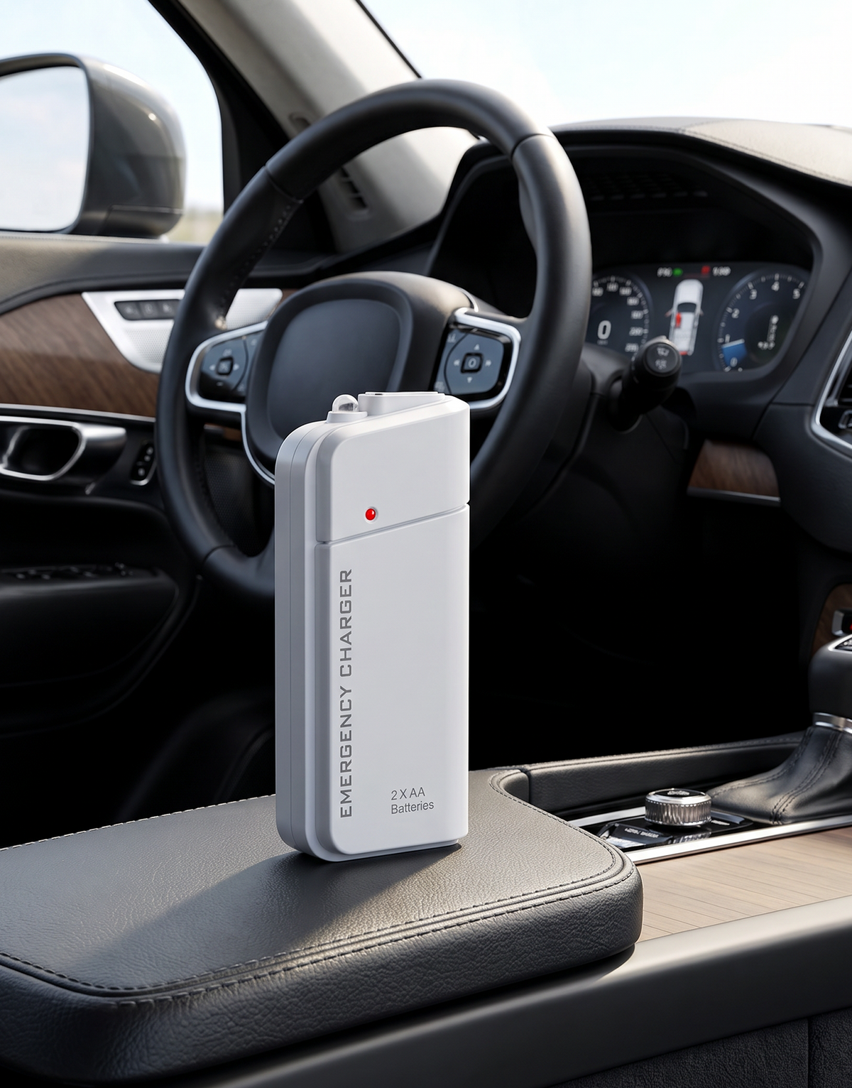 Tragbares Notladegerät mit AA-Batterien – USB-Aufladung, kompakt und mit LED-Taschenlampe – perfekt für Reisen, Pendelverkehr und Stromausfall