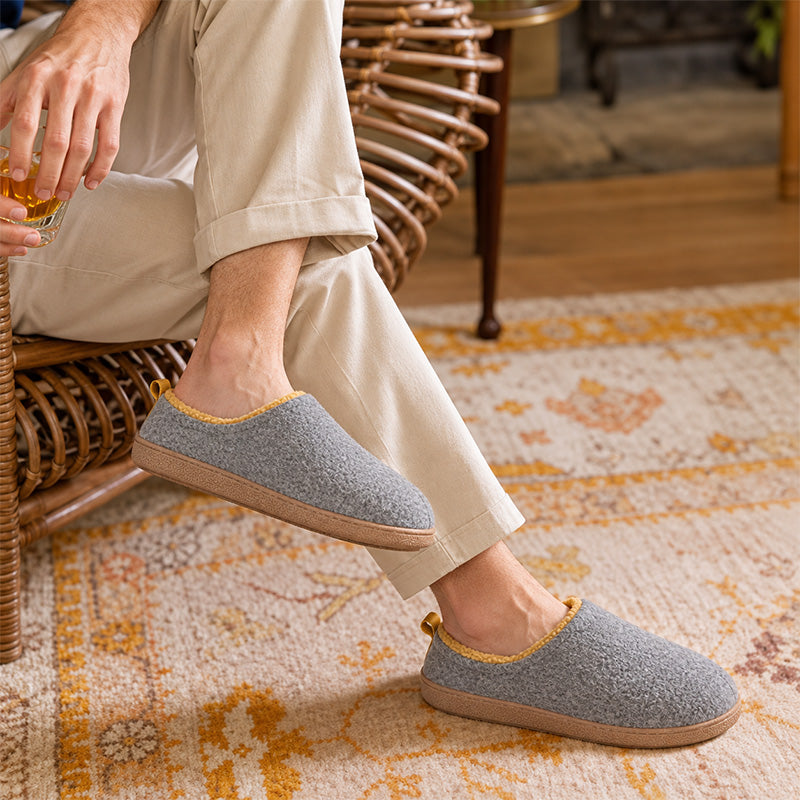 Unisex Orthopädische Hausschuhe mit Fußgewölbestütze und warmer Fleecefütterung