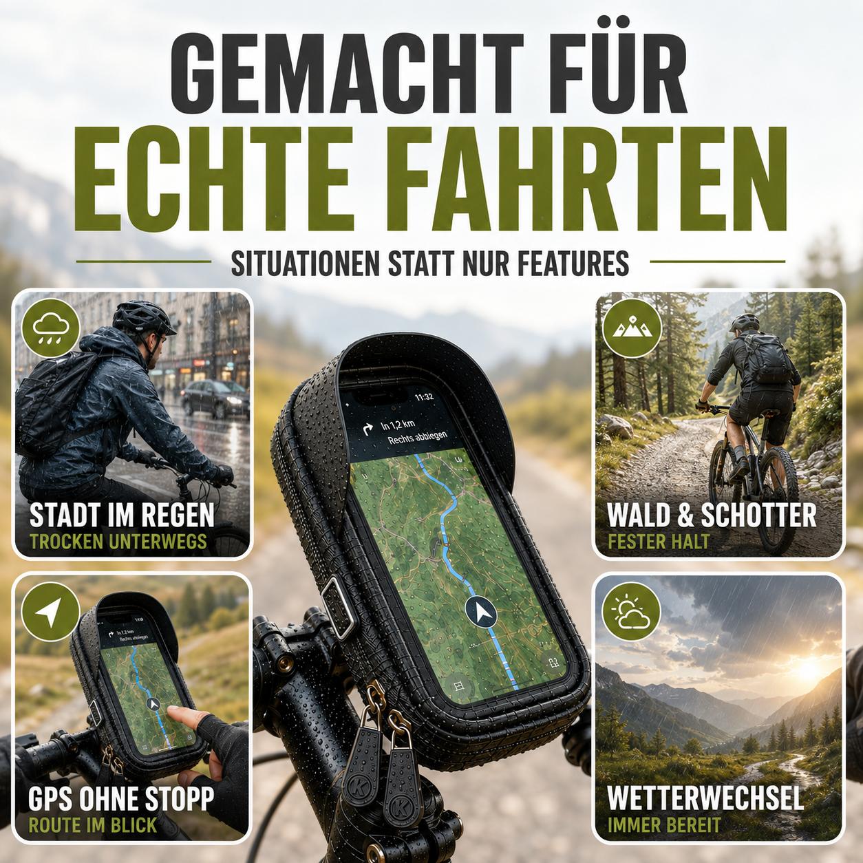 Fahrrad-Handyhalterung wasserdicht mit Touchscreen – TouchRide 6.4