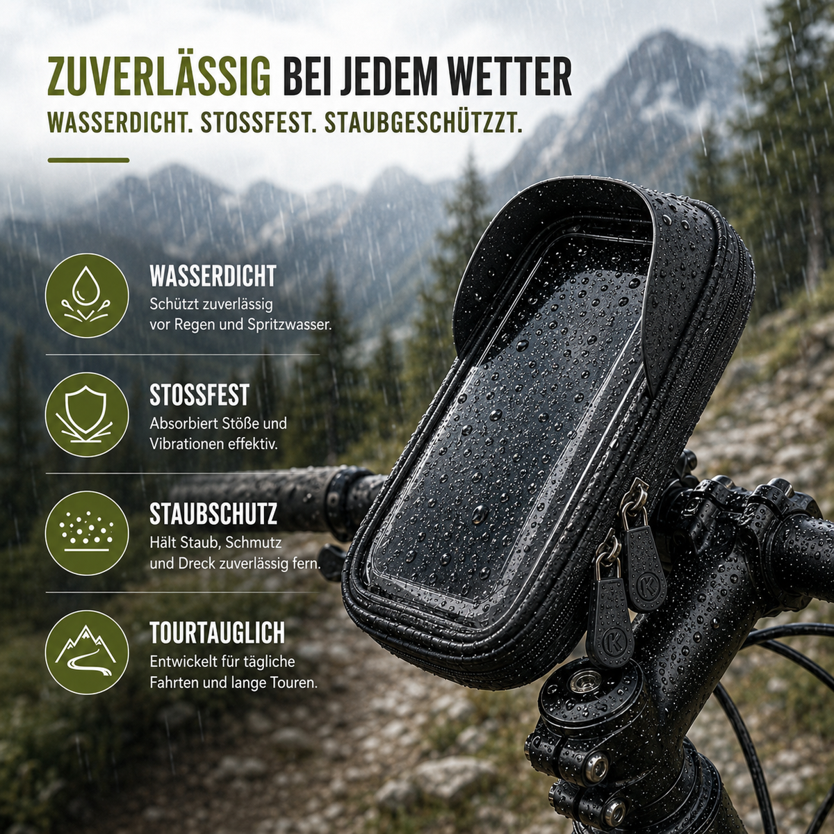 Fahrrad-Handyhalterung wasserdicht mit Touchscreen – TouchRide 6.4