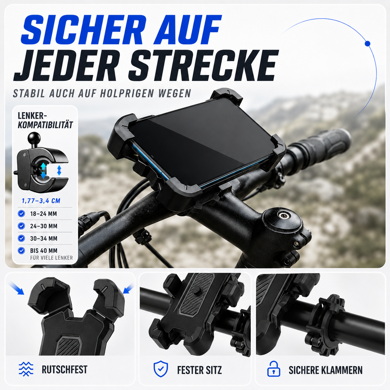 Fahrrad Handyhalterung 360° drehbar – GripRide Pro