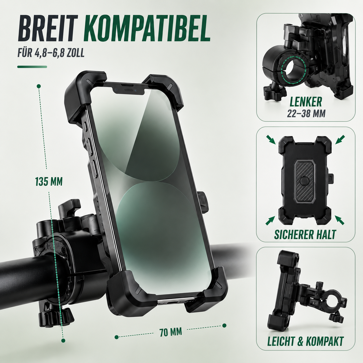 Fahrrad Handyhalterung 360° drehbar – GripRide Pro