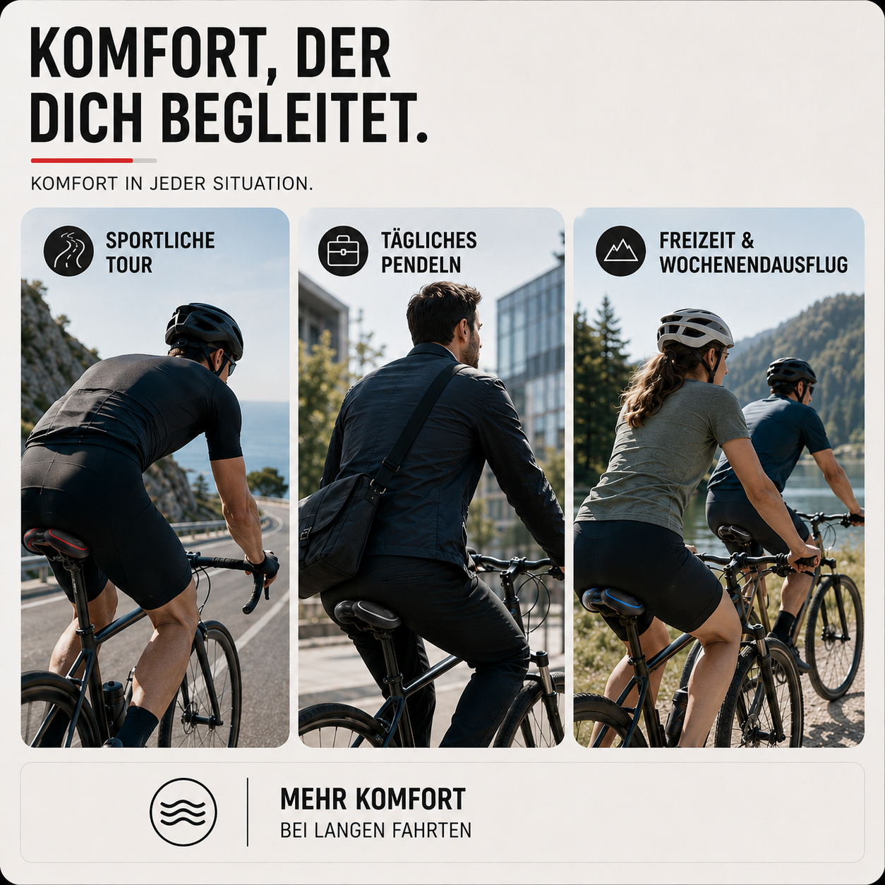 Fahrradsattel Gel MTB – SpeedGel Komfortsitz für Herren & Damen