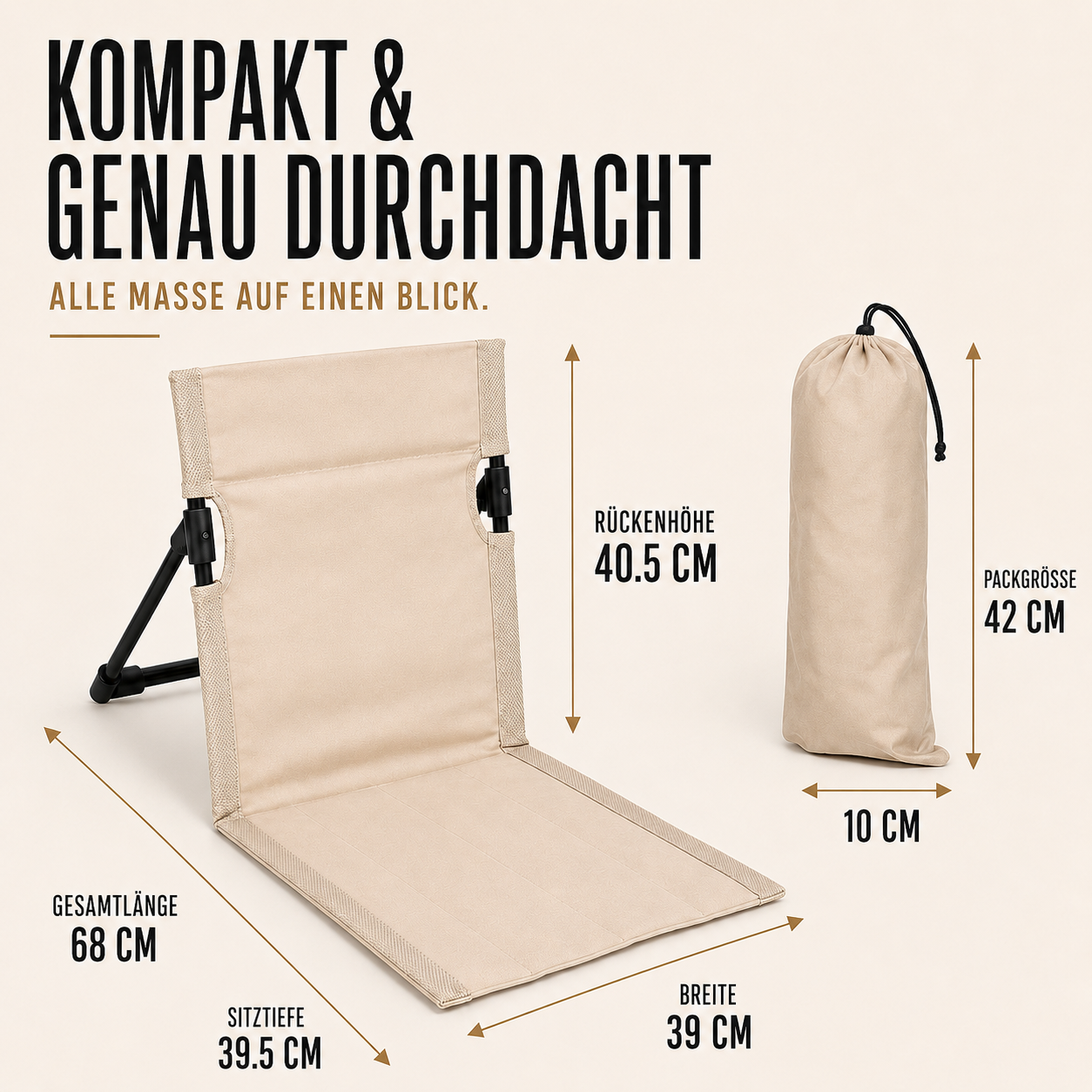 Faltbarer Outdoorstuhl ultraleicht & kompakt – LiteRest Campingstuhl