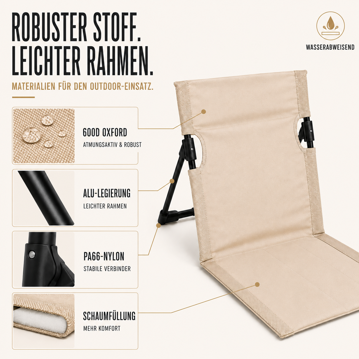 Faltbarer Outdoorstuhl ultraleicht & kompakt – LiteRest Campingstuhl