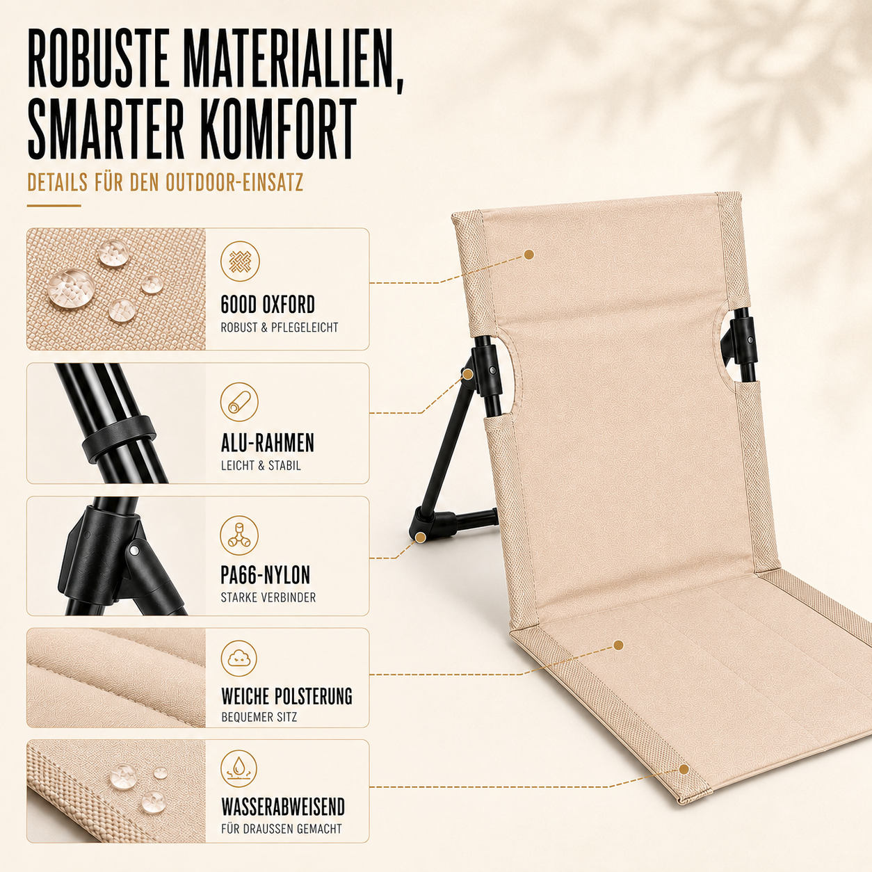 Faltbarer Outdoorstuhl ultraleicht & kompakt – LiteRest Campingstuhl
