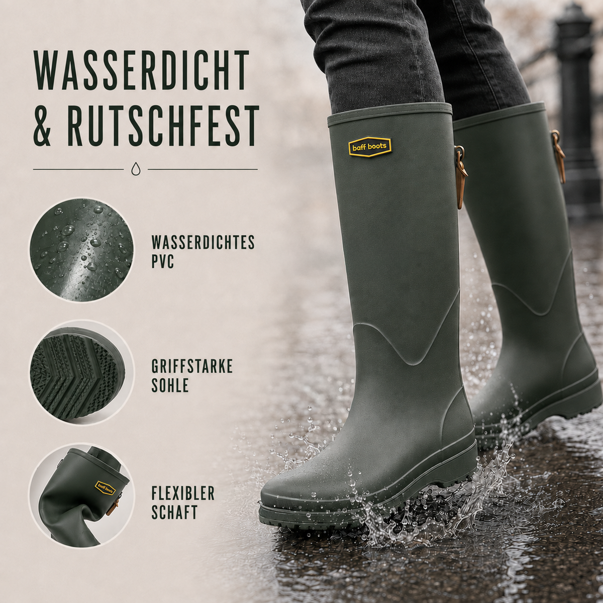 Festival Gummistiefel | Hohe Regenstiefel Für Schlamm