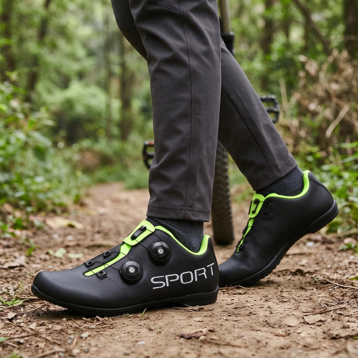 Flachpedal Schuh Mit Doppel-Drehverschluss Ohne Klickverbindung