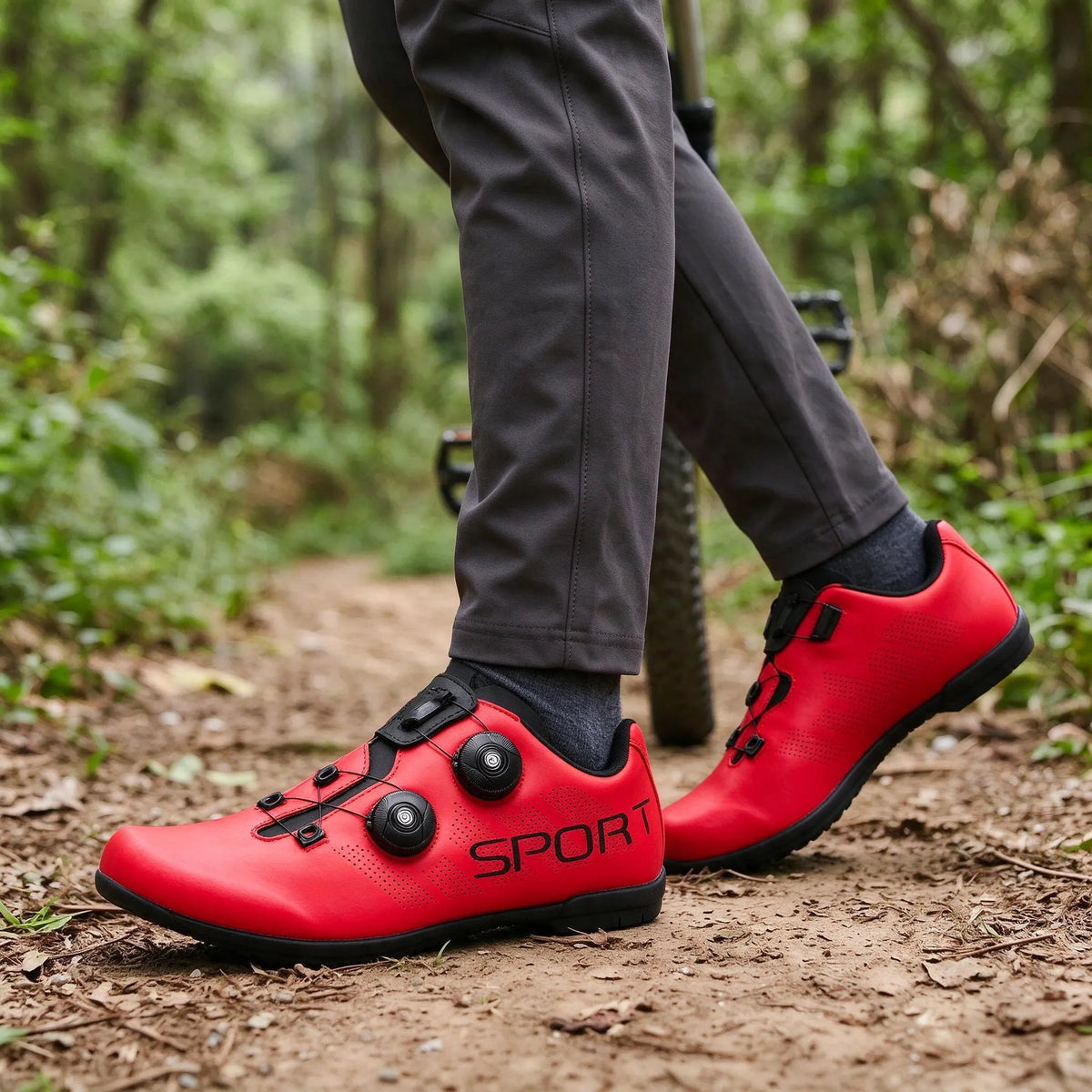 Flachpedal Schuh Mit Doppel-Drehverschluss Ohne Klickverbindung