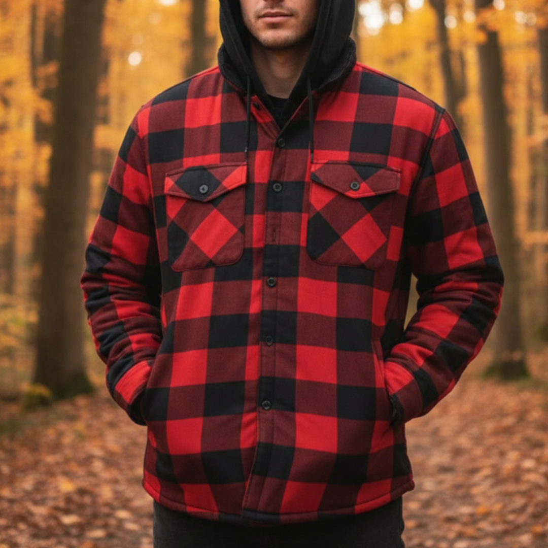 Flanell Pullover mit Reißverschluss – NordFlame Check