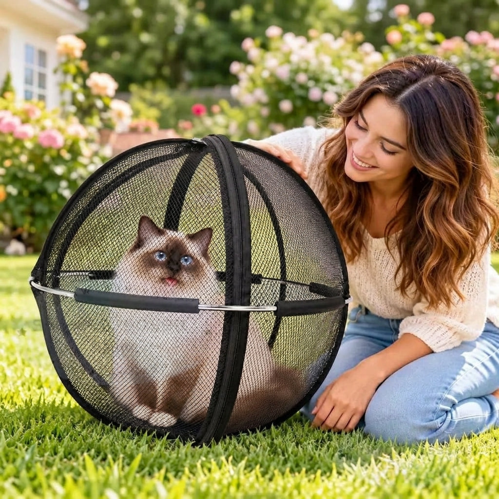 Pop-Up rollender Katzen-Laufstall