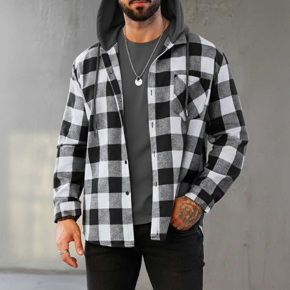 Nordspur | Herren Relaxed Hooded Shirt-Jacke