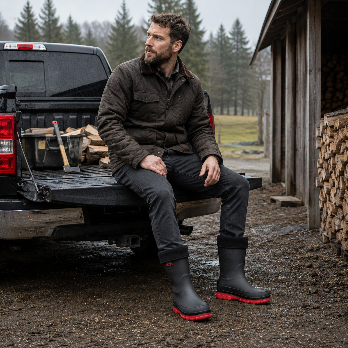 Gummistiefel Herren Größe 47 | Isolierte Regenstiefel