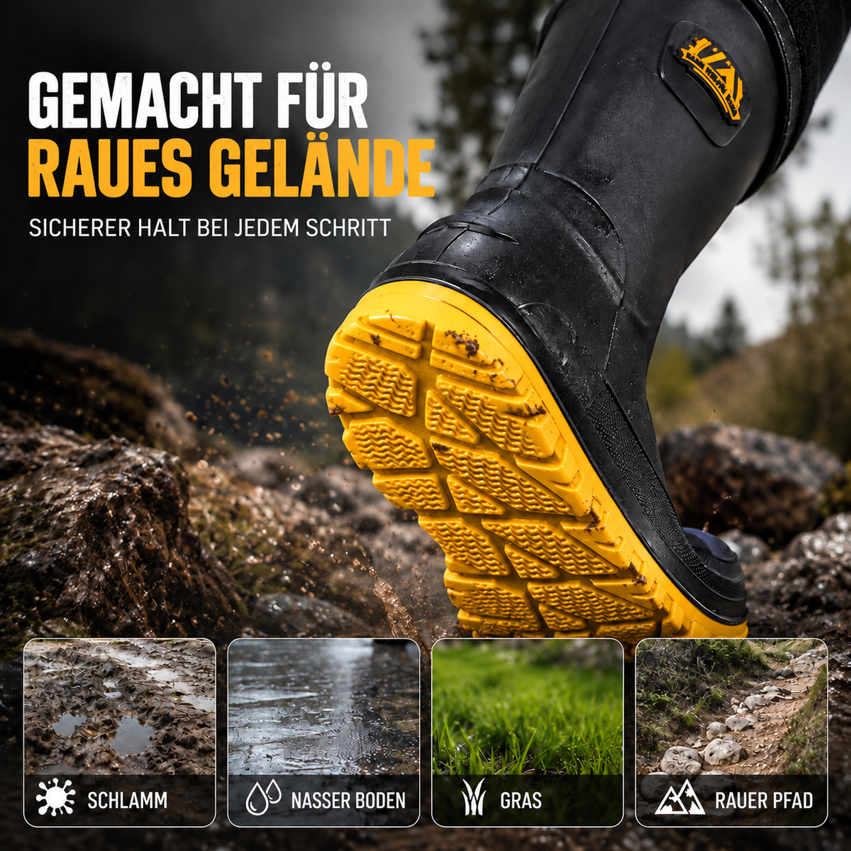 Gummistiefel Herren Größe 47 | Isolierte Regenstiefel