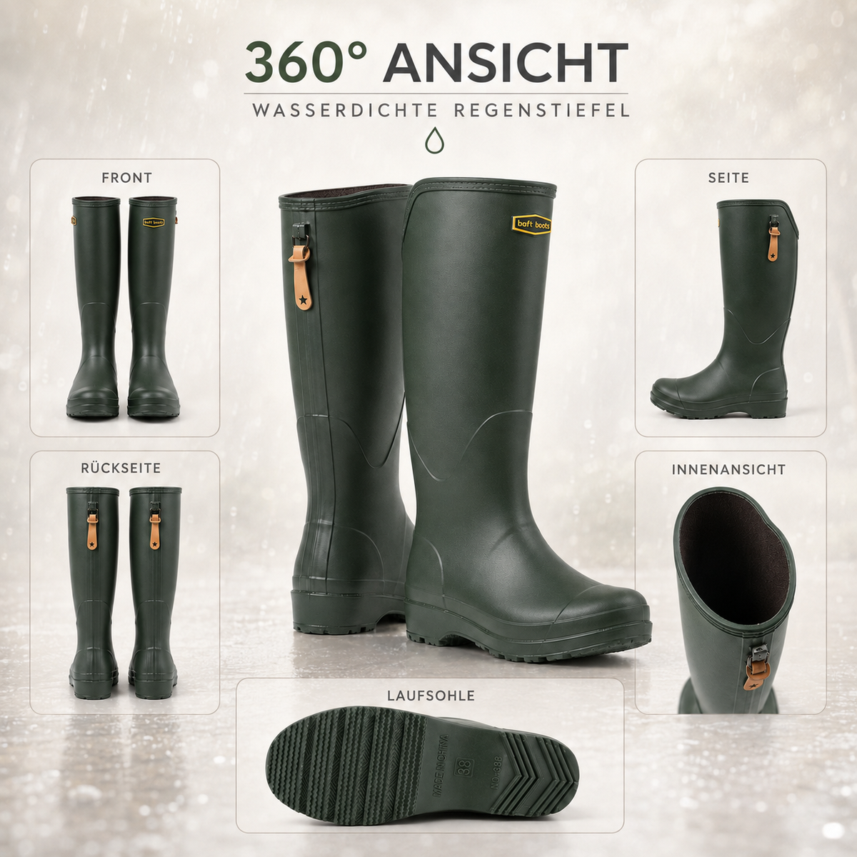 Gummistiefel Herren | RainVale Hohe Outdoor-Stiefel