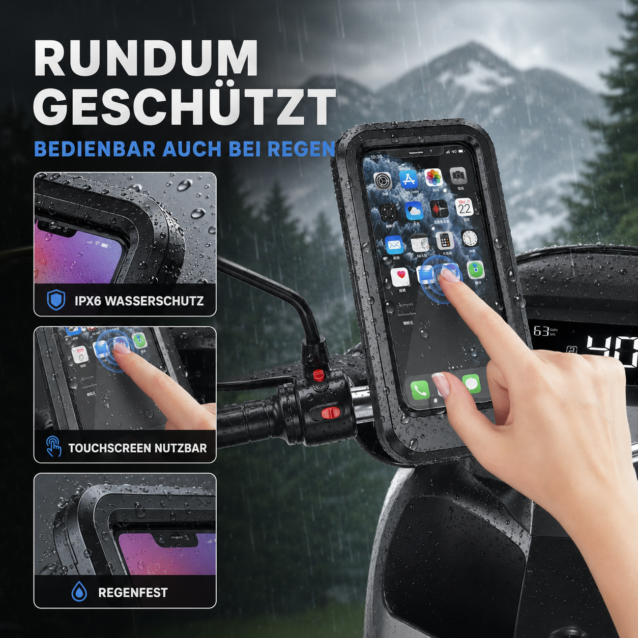 Handyhalterung wasserdicht 360° – FlexiRide Pro