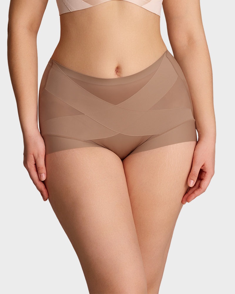 High-Waist Cross Compression Formende Panties (6er Pack)