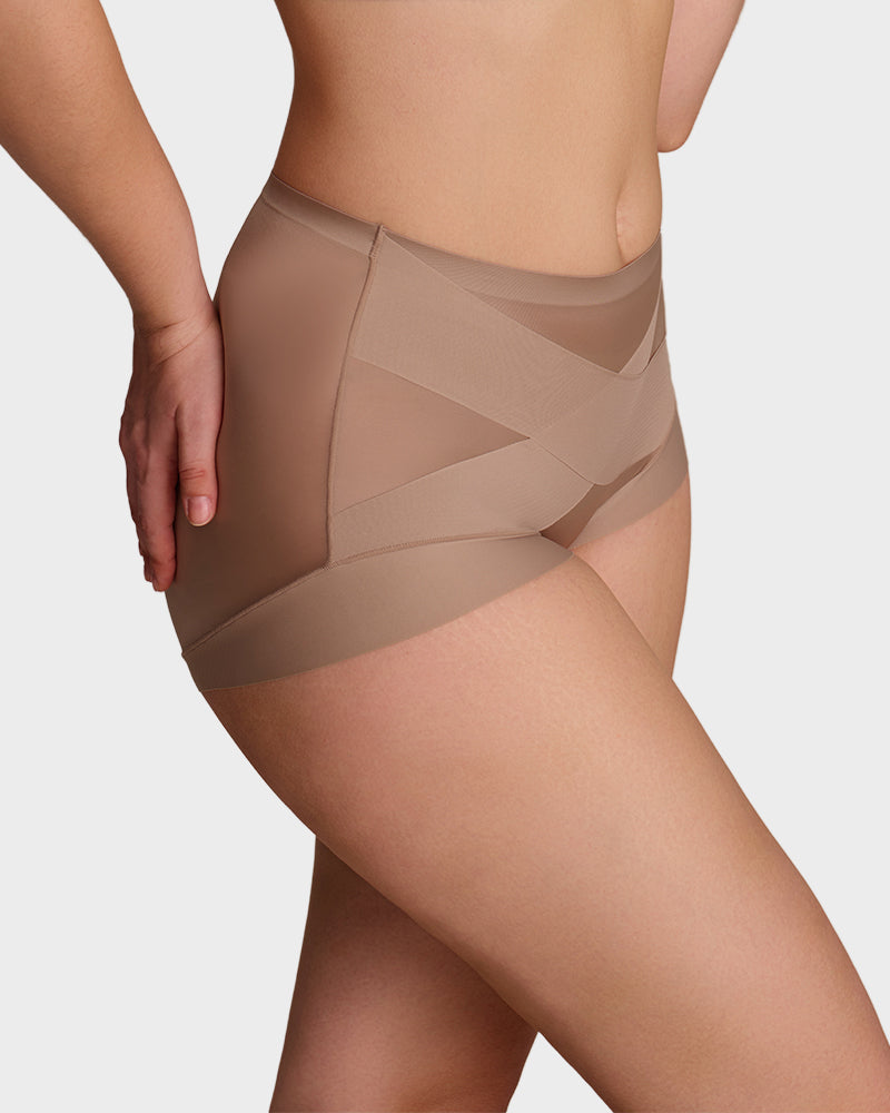 High-Waist Cross Compression Formende Panties (6er Pack)