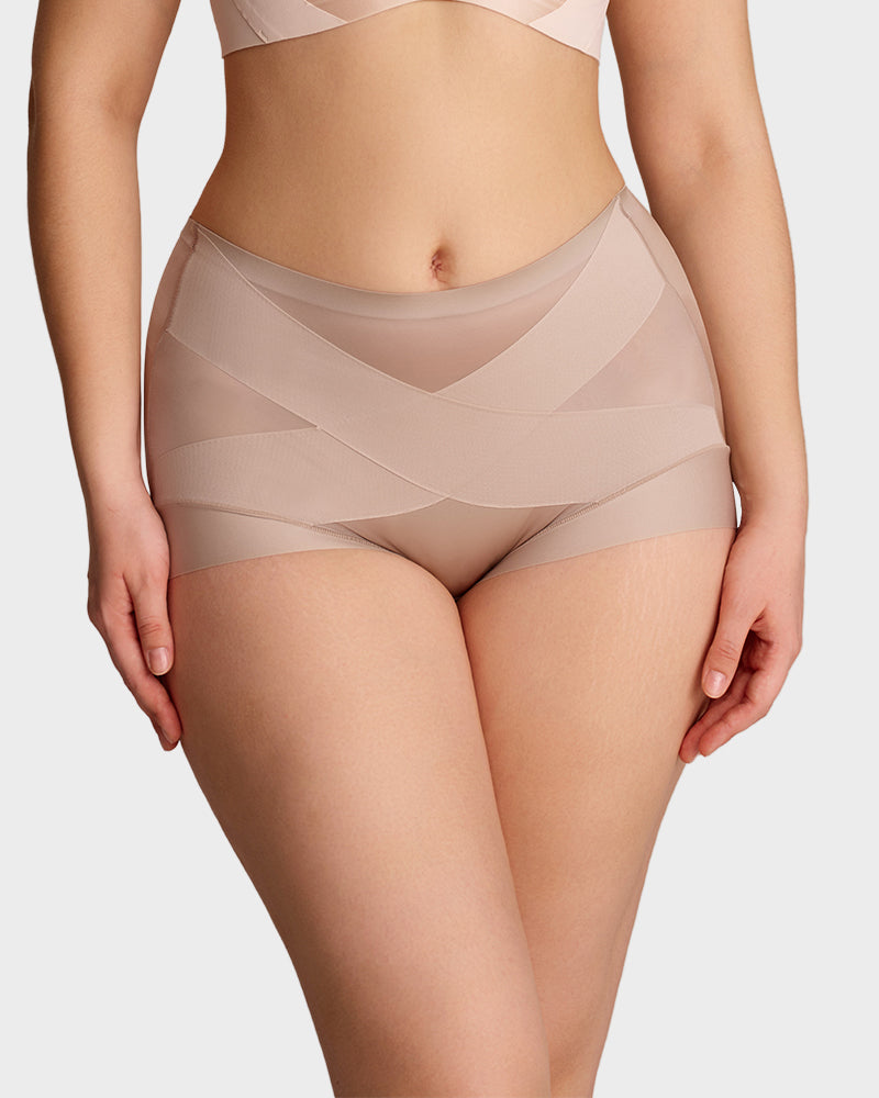 High-Waist Cross Compression Formende Panties (6er Pack)