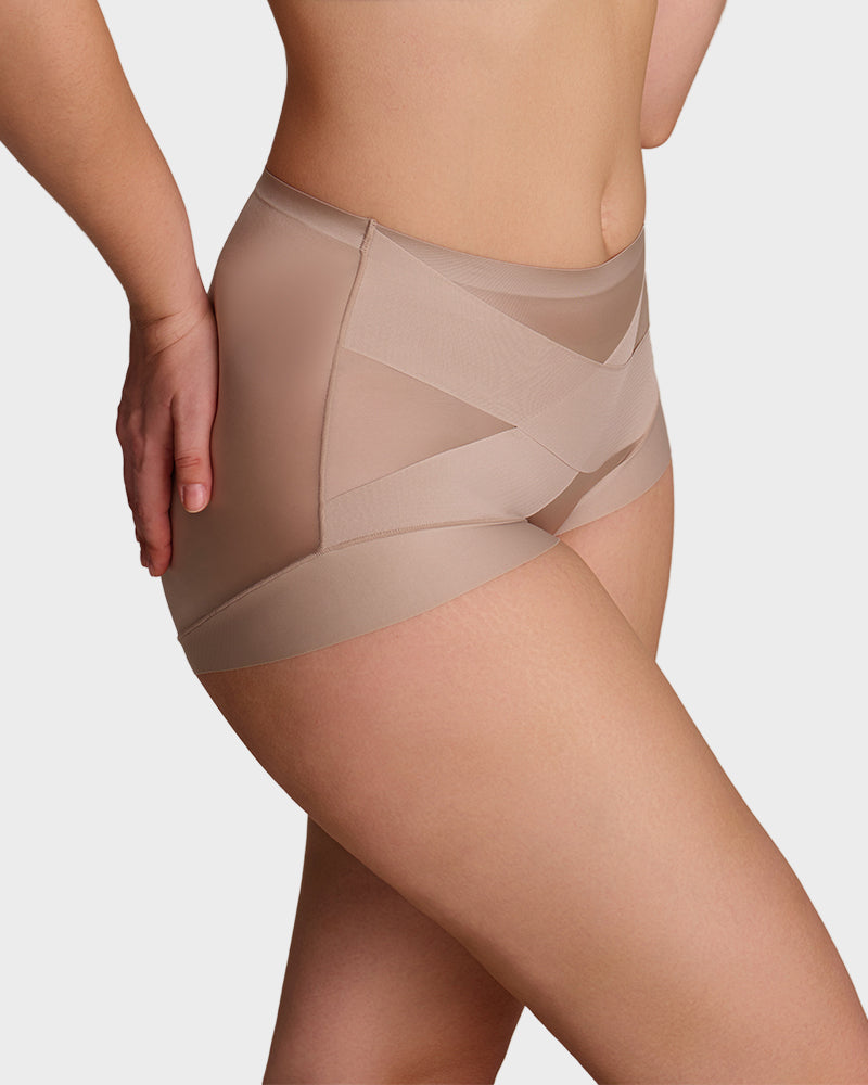 High-Waist Cross Compression Formende Panties (6er Pack)