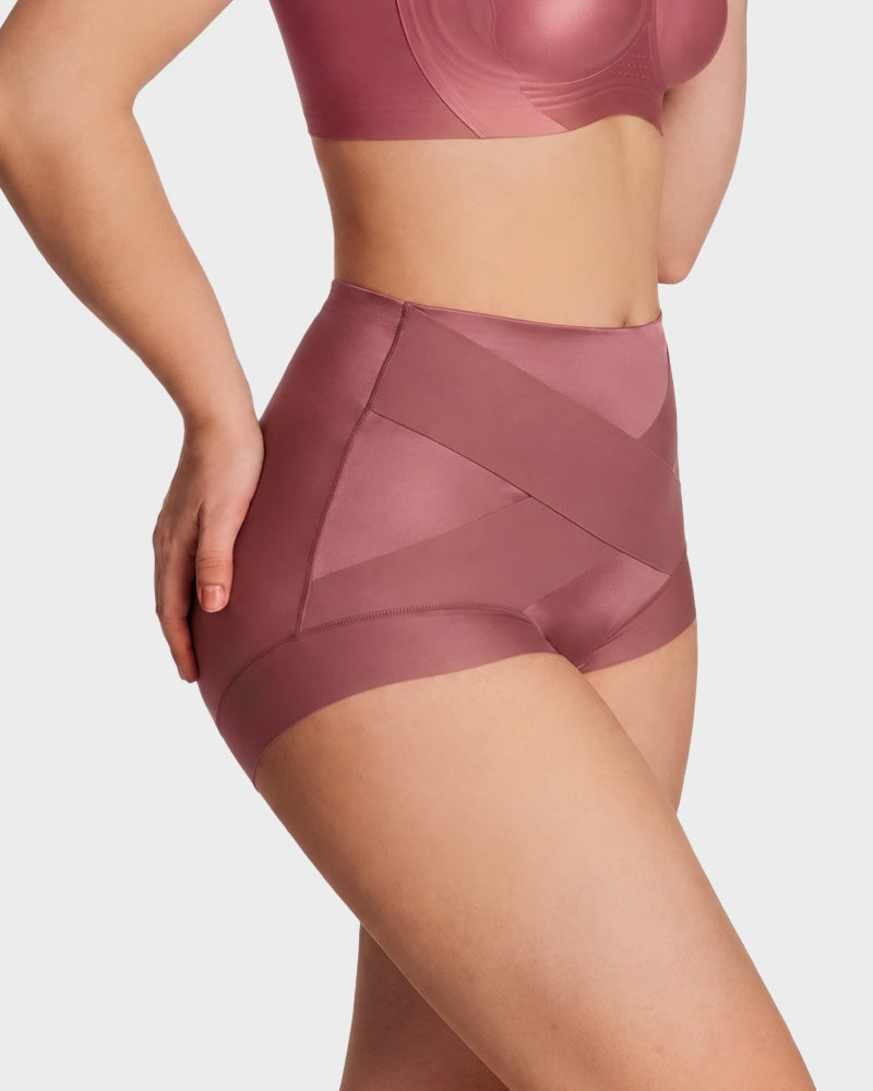 High-Waist Cross Compression Formende Panties (6er Pack)