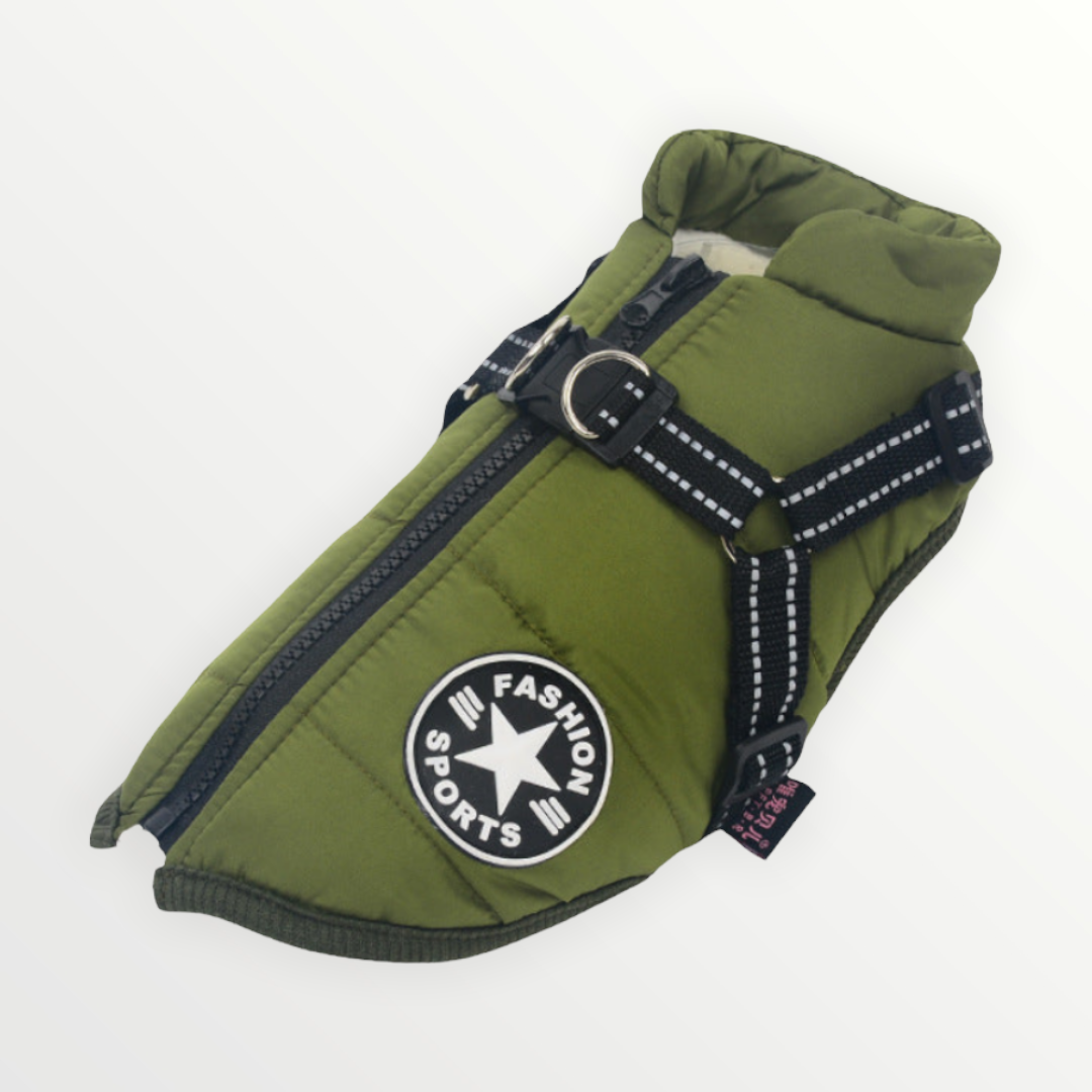 Hundejacke Wind- & Wasserabweisend Integriertes Geschirr