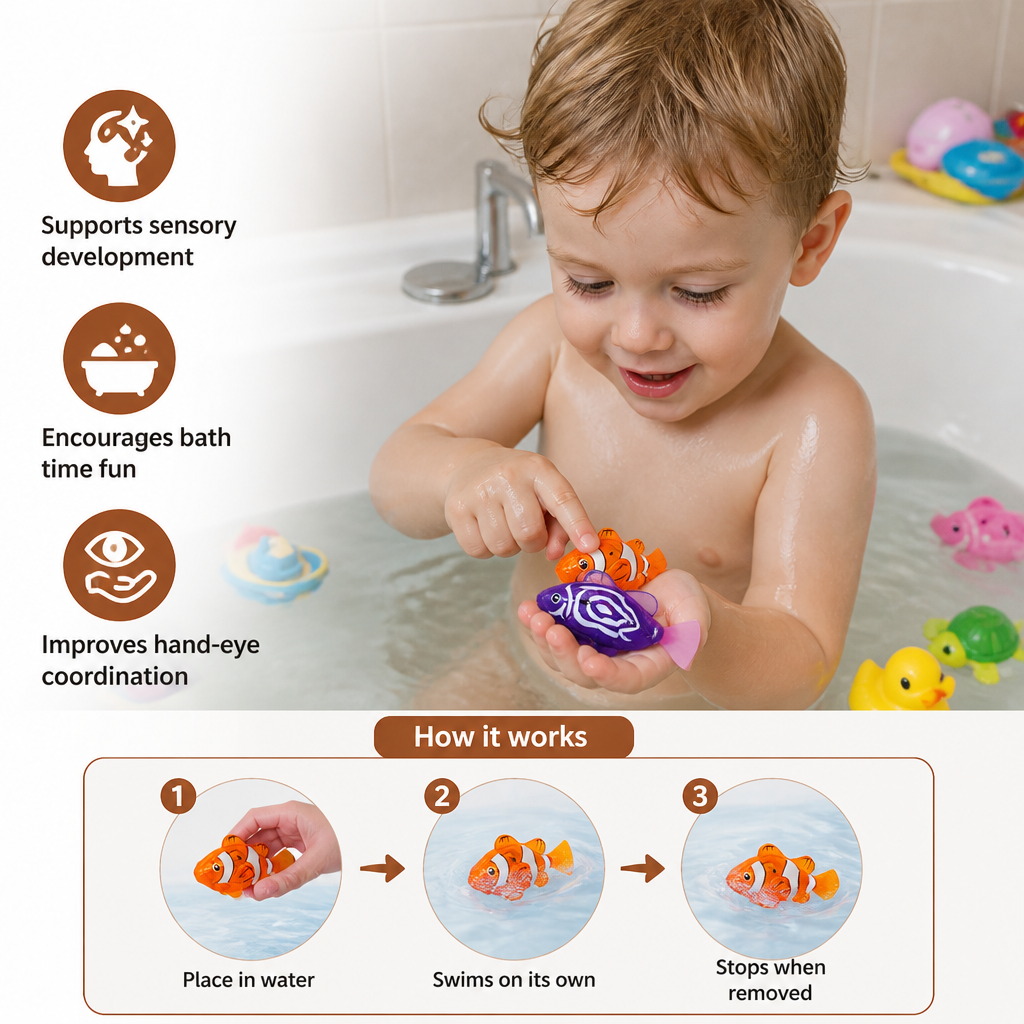LED Schwimmende Fische Pool Spielzeug Set – Automatisch wasseraktivierte leuchtende Fische