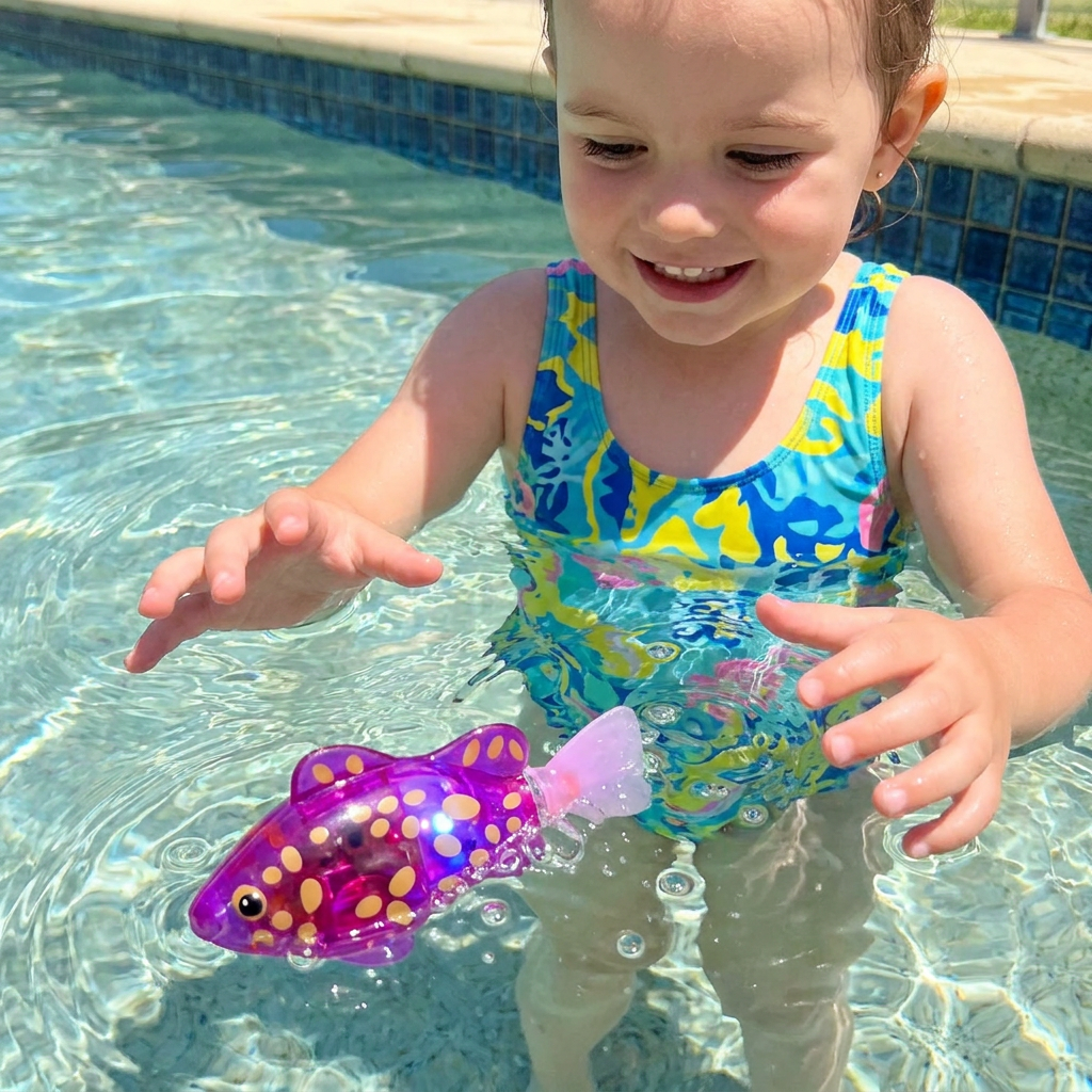 LED Schwimmende Fische Pool Spielzeug Set – Automatisch wasseraktivierte leuchtende Fische