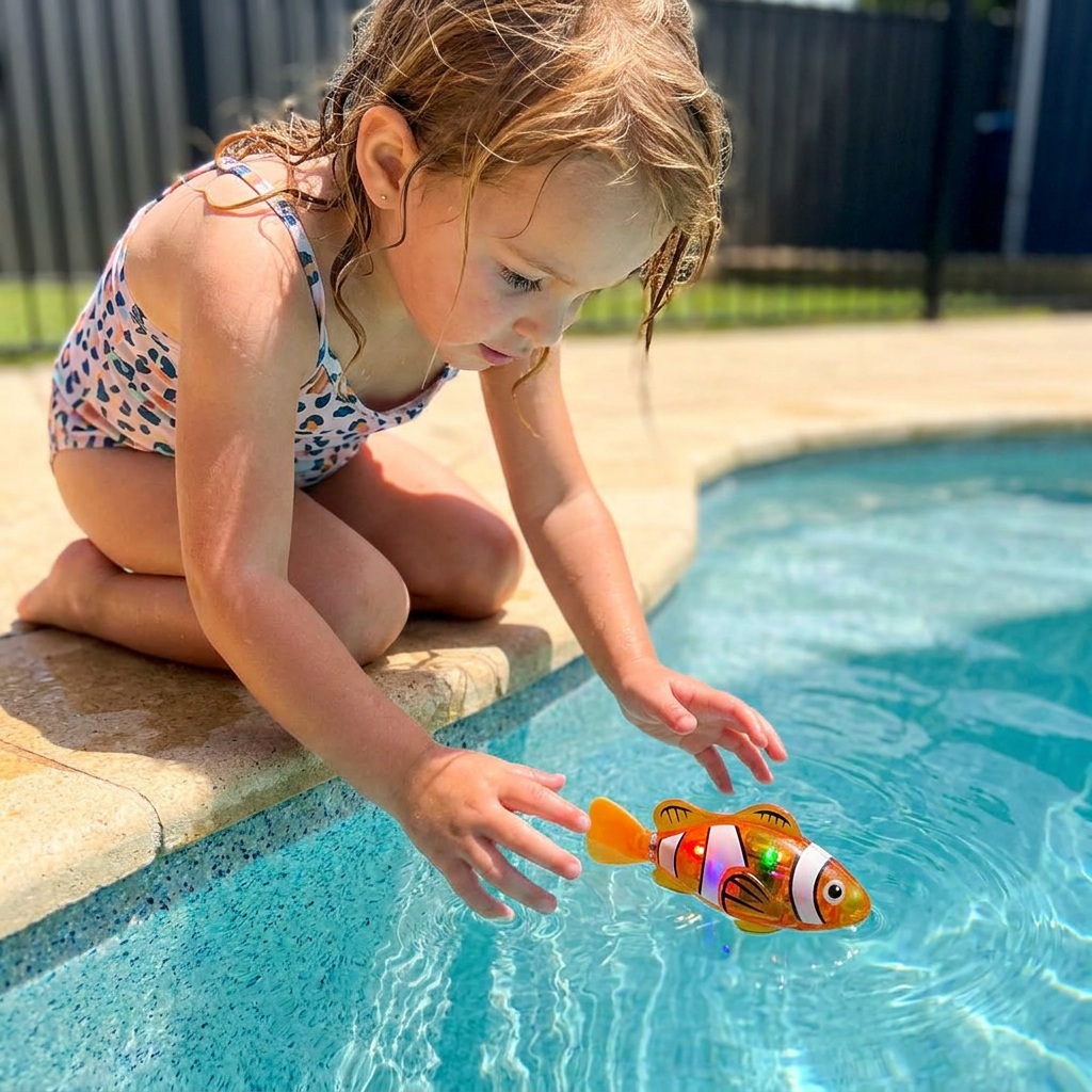 LED Schwimmende Fische Pool Spielzeug Set – Automatisch wasseraktivierte leuchtende Fische
