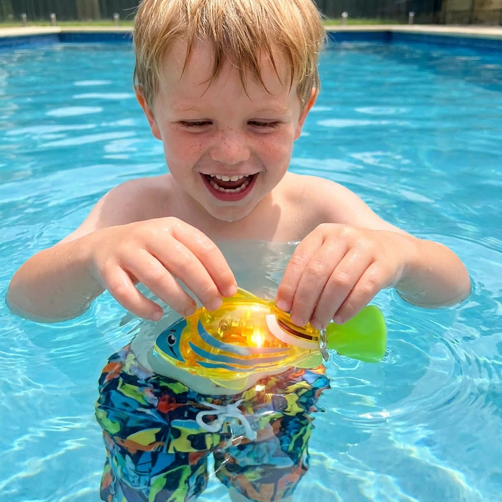 LED Schwimmende Fische Pool Spielzeug Set – Automatisch wasseraktivierte leuchtende Fische