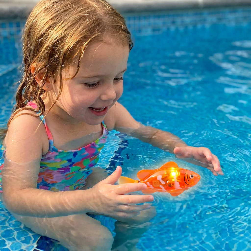 LED Schwimmende Fische Pool Spielzeug Set – Automatisch wasseraktivierte leuchtende Fische