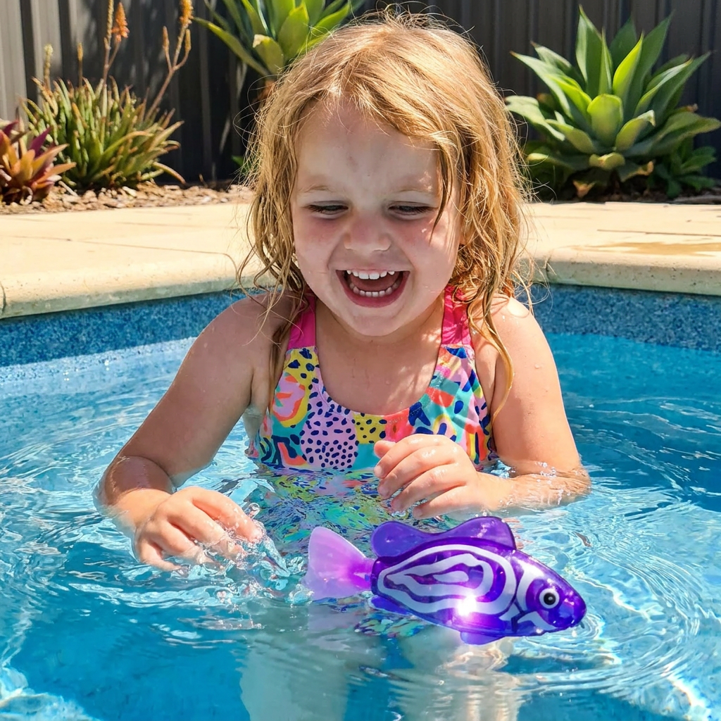 LED Schwimmende Fische Pool Spielzeug Set – Automatisch wasseraktivierte leuchtende Fische