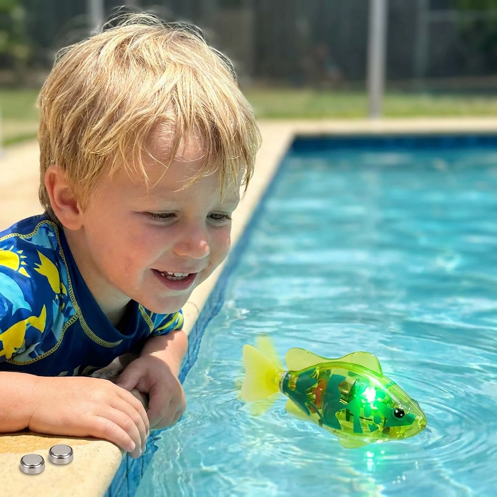 LED Schwimmende Fische Pool Spielzeug Set – Automatisch wasseraktivierte leuchtende Fische