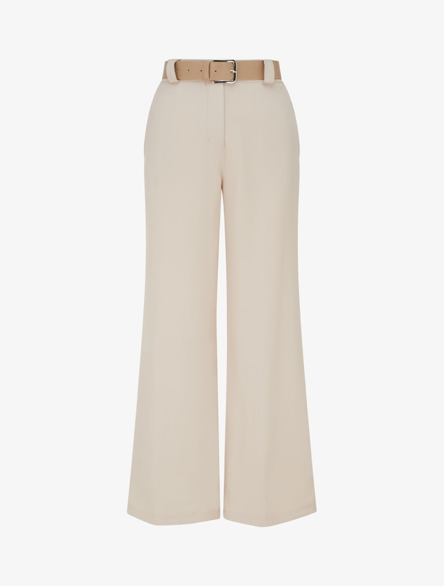Gerade Hose mit hohem Bund und Gürtel