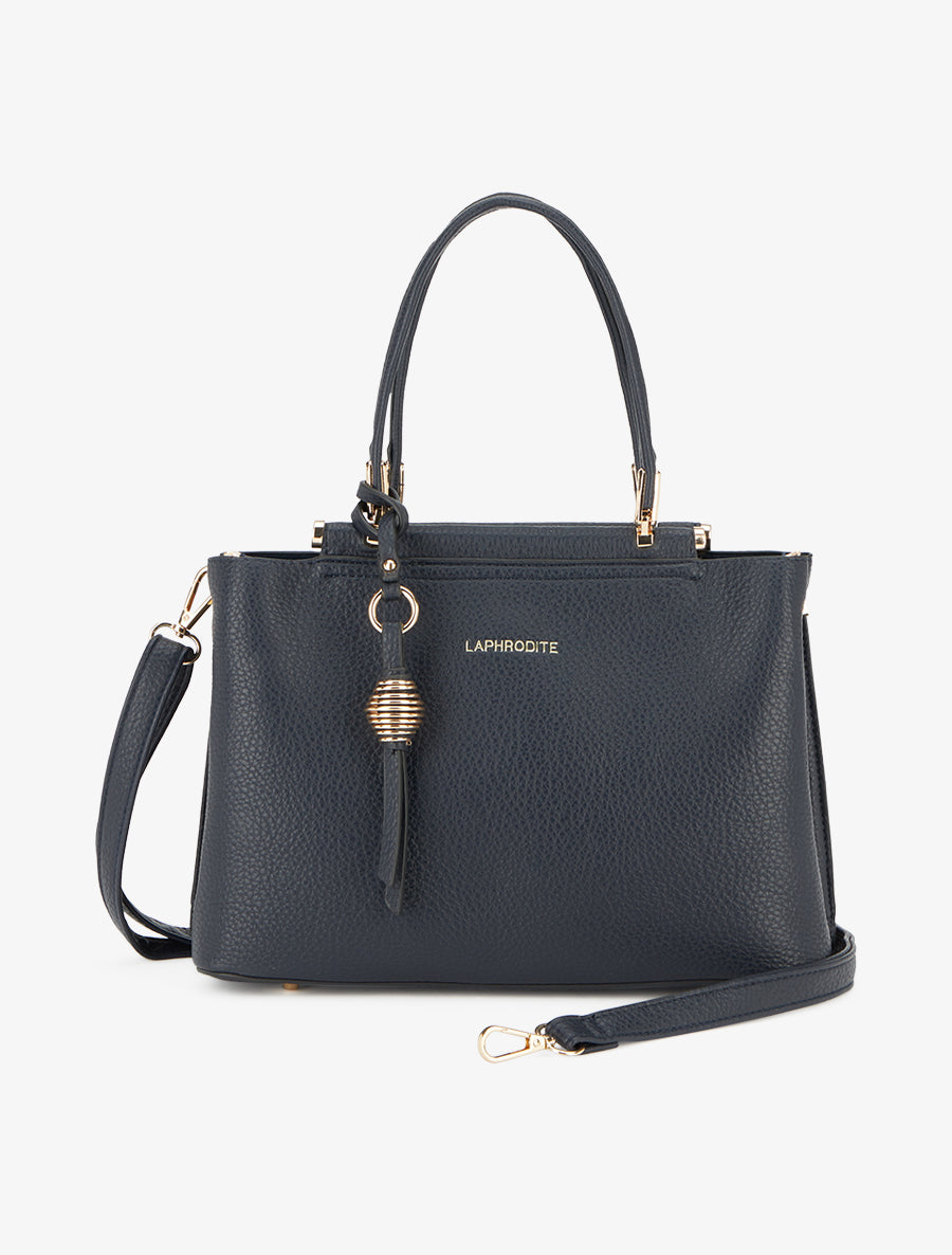 Handtasche Ximena mit genarbter Optik - Marineblau