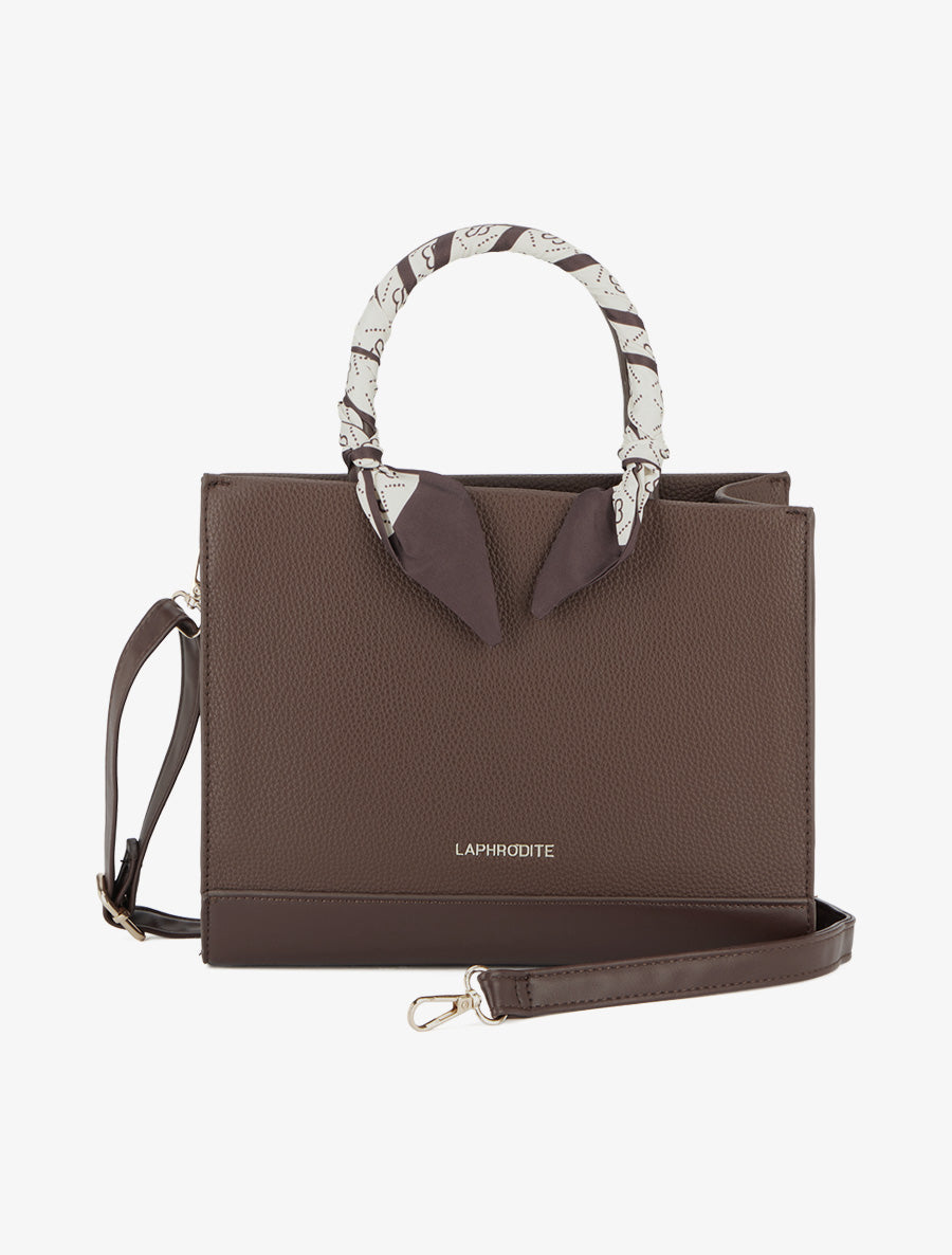 Handtasche Mirta aus genarbtem Kunstleder - Braun