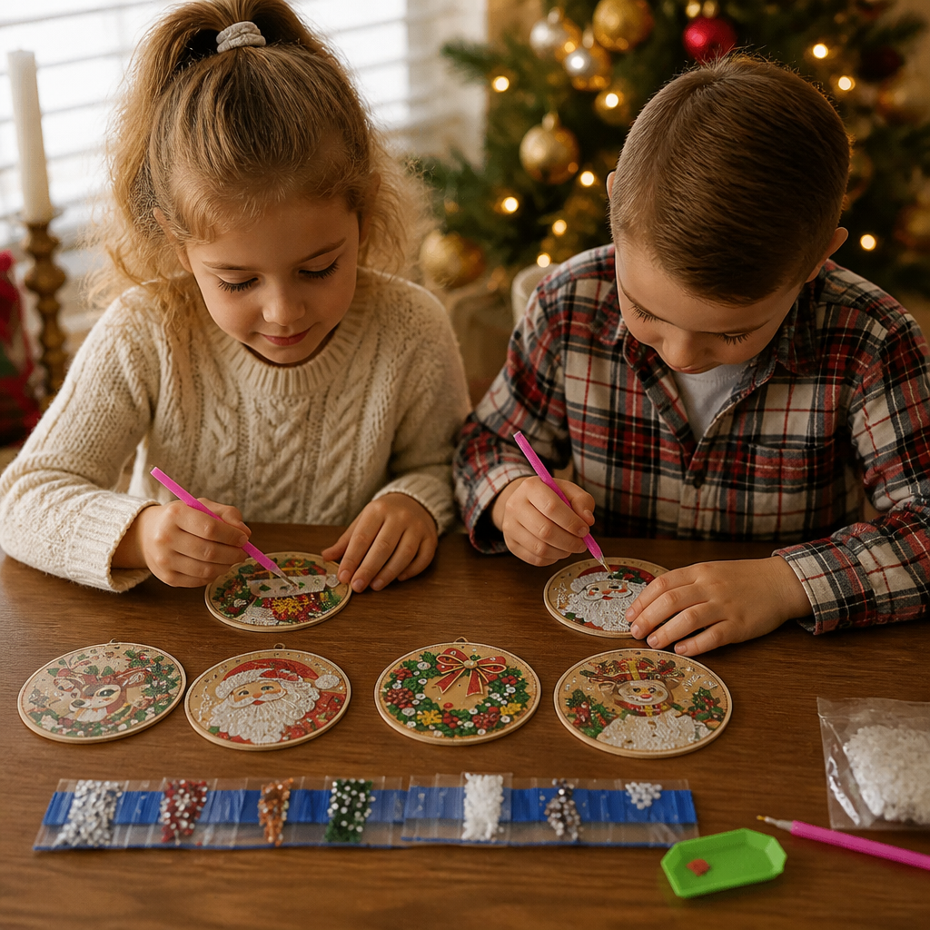 DIY Weihnachten Diamond Painting Ornament Set – Festliche Baum-Hängedekorationen