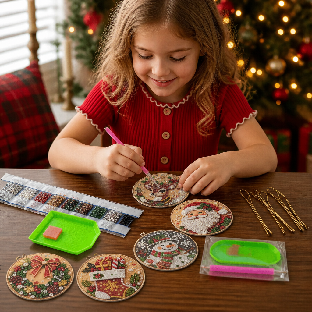 DIY Weihnachten Diamond Painting Ornament Set – Festliche Baum-Hängedekorationen