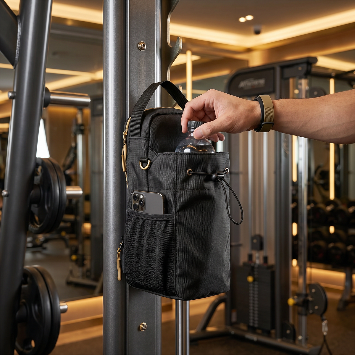 Magnetische Wasserflaschentasche mit starkem Griff für Fitness und aktive Nutzung