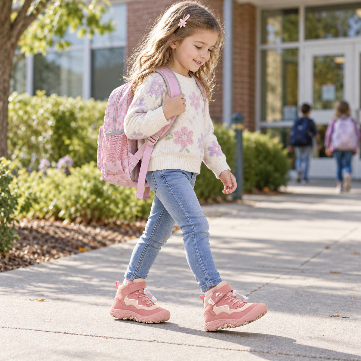 Kinder-Mittelhoch-Wanderstiefel mit praktischem Klettverschluss