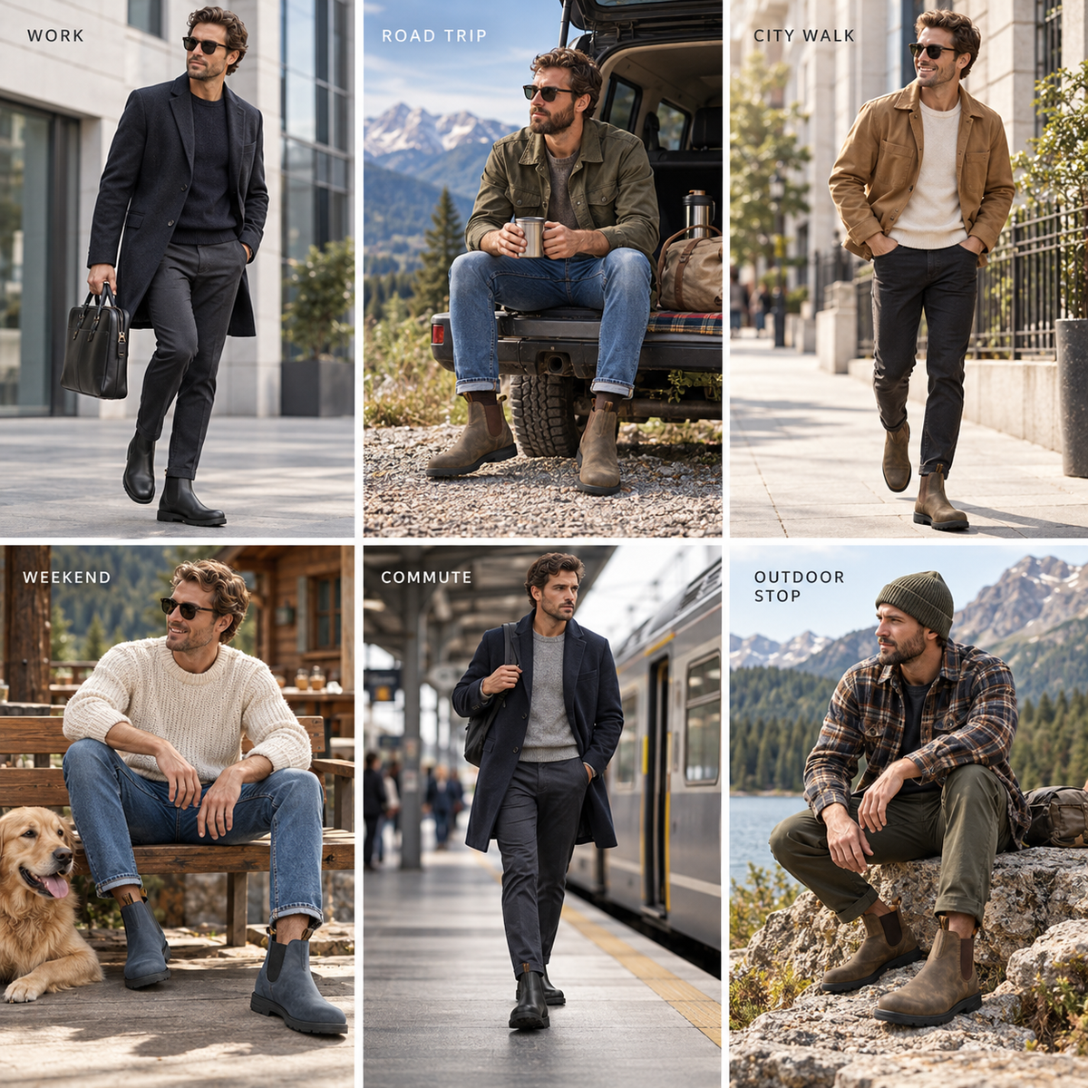 Komfortable Walking-Schuhe im Chelsea-Design – Bequeme Slip-On Boots für Herren