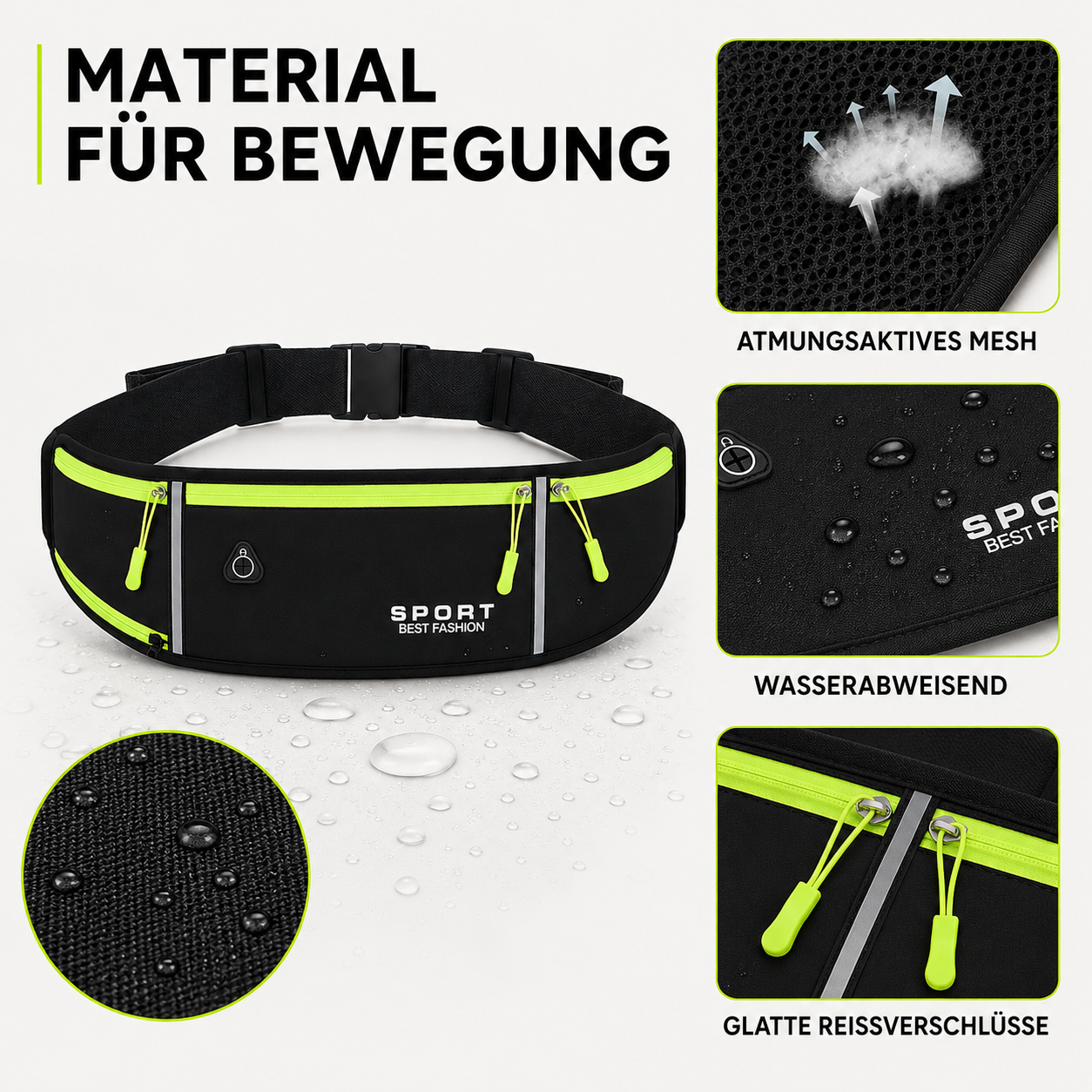 Laufgürtel wasserdicht mit Flaschenhalter – SprintFlex Duo
