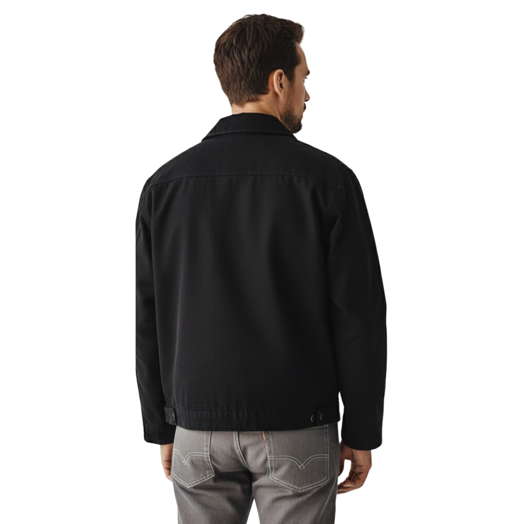 Canvas-Arbeitsjacke für Herren mit Cordkragen – Utility Zip Jacke