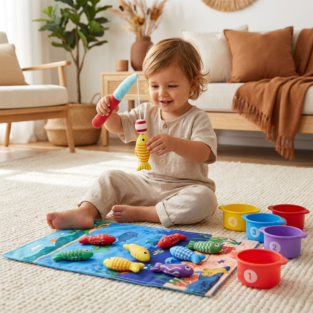 Montessori Plüsch-Angel-Teich Spielzeug