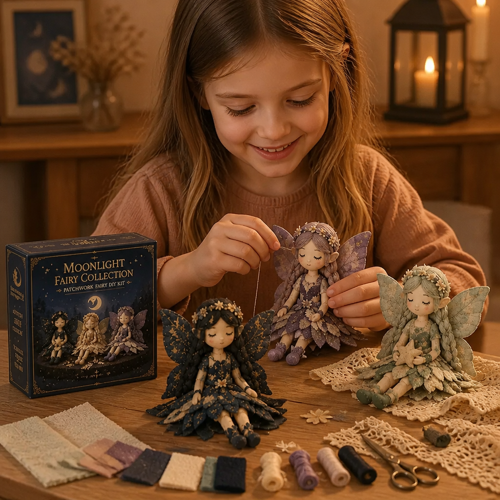 Fee DIY Nähset für Kinder – Zauberhafte Feenpuppen mit Stoff, Accessoires & Anleitung basteln