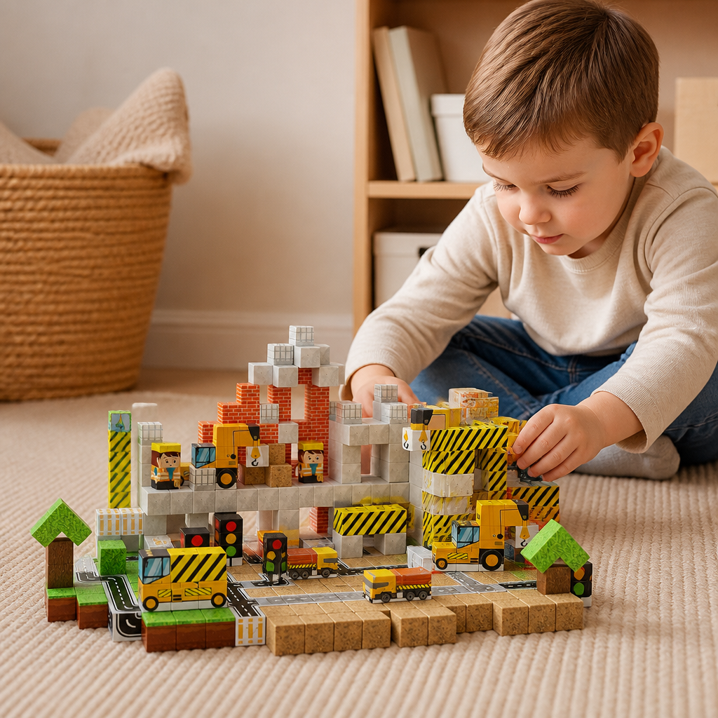 100-teiliges Magnetbaustein-Würfelset – Montessori-MINT-Konstruktionsspielzeug für Kinder