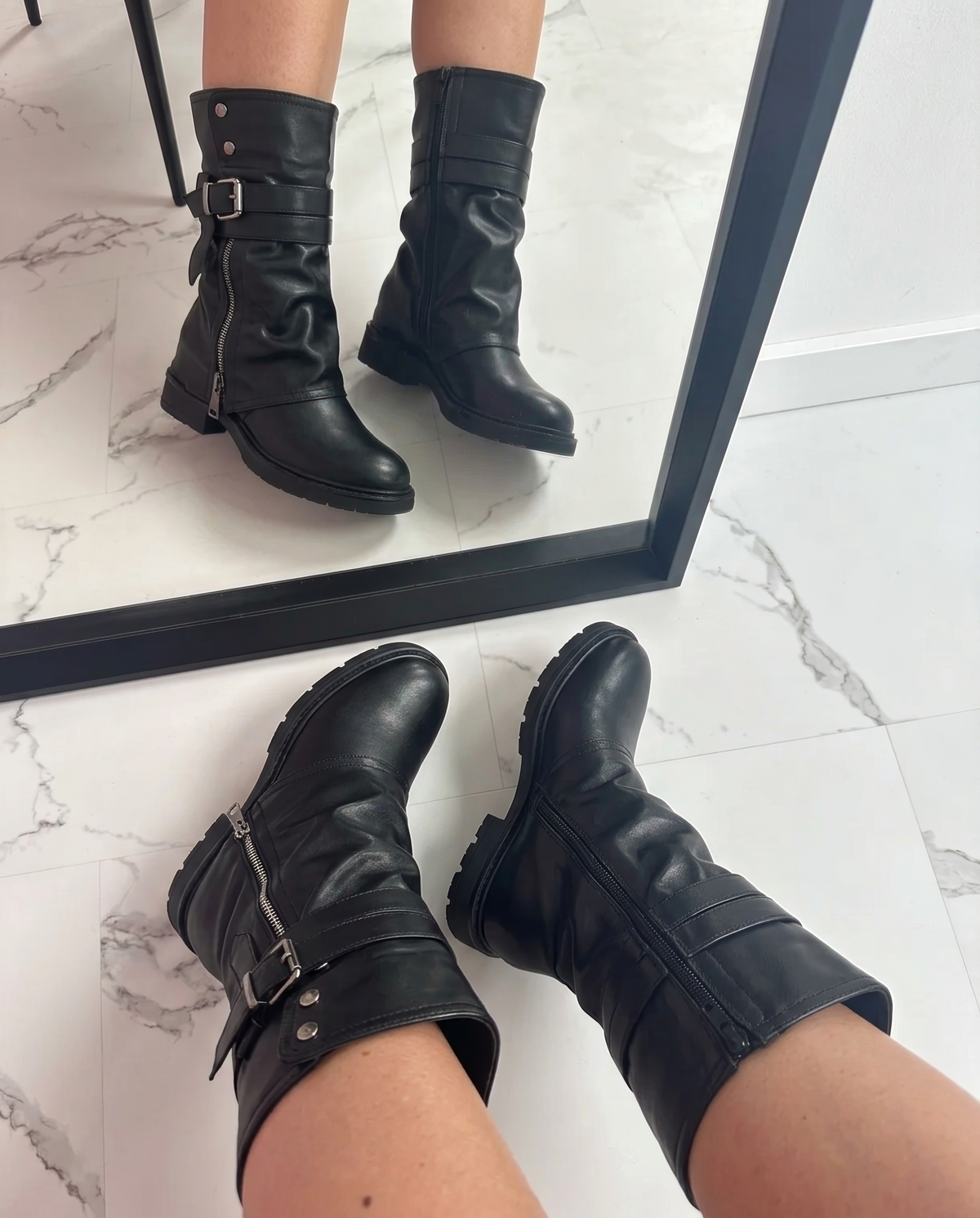 Miley Biker Boots - Schwarz