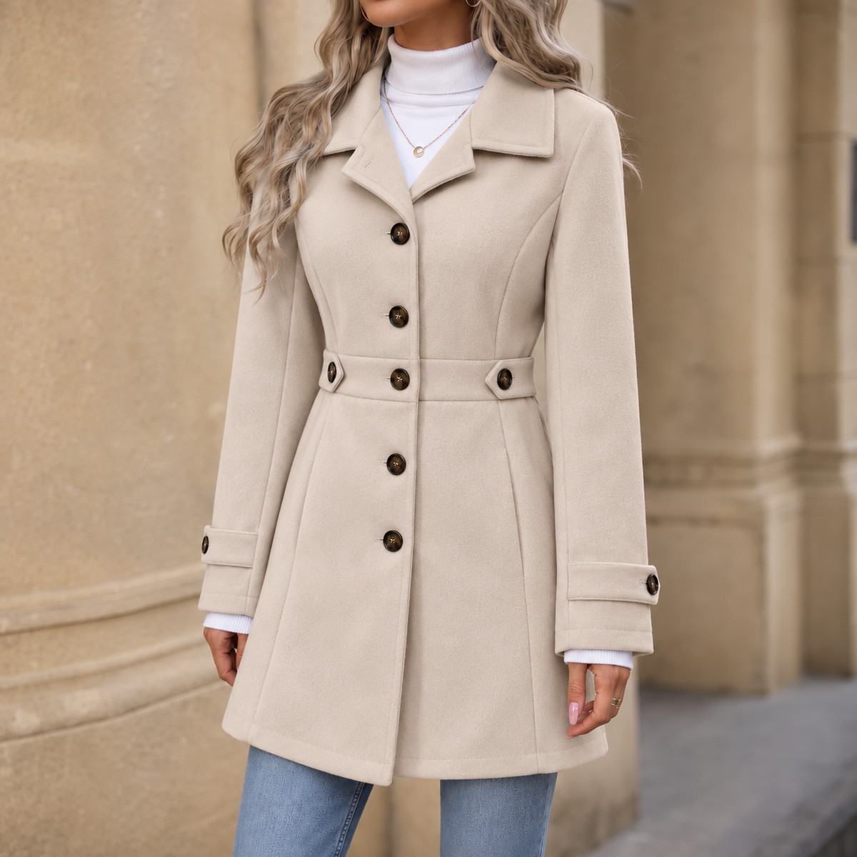 Taillierter Trenchcoat mit Gürtel